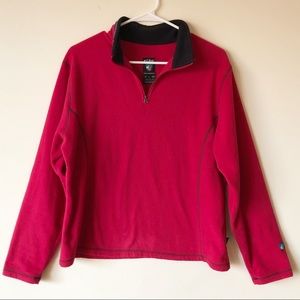 Kuhl Red Microchamois Fleece Quarter Zip Pullover, size Large